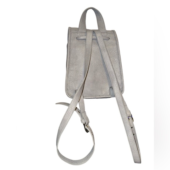 Free People gray pebbled  small Vegan leather  backpack - Picture 13 of 16